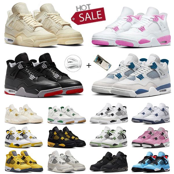 Jordan4s Jordens 4 Jordan 4s J4 Jumpman Basketball Shoes Black Cat 4s Off White Shoes Frozen Moments Iv Doernbecher Pink【Code ：L】Cool Grey Sports Sneakers Trainers