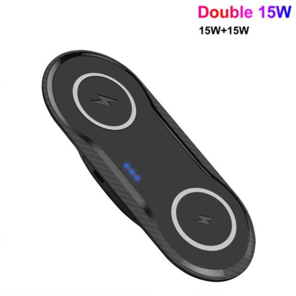 Chargers 30W Double Wireless Charger Pad para iPhone 13 12 11 XS XR x 8 AirPods Pro Dual Fast Charging Station para Samsung S21 S20 S10