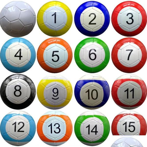 Favor de festa Favor Favor de 3 polegadas Bola inflável de futebol de Snook 16 peças Billiard Snooker Football para Snookball Game ao ar livre Dh94 Dhjog