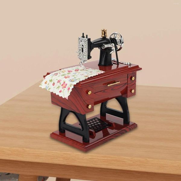 Декоративные фигурки швейная машина мини -музыкальная коробка заводной механизм на год