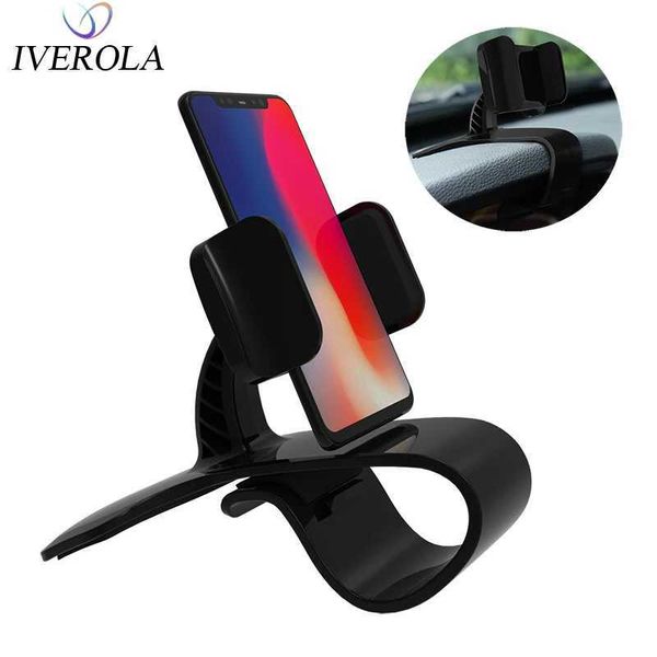 Mobiltelefonhalterhalter univerola Autohalterhalter Einstellen Sie HUD -Auto -Armaturenbrett -Telefonhalter GPS -Klemmständer für Samsung S9 S8 Auto Telefonhalter Clip Ständer Y240423