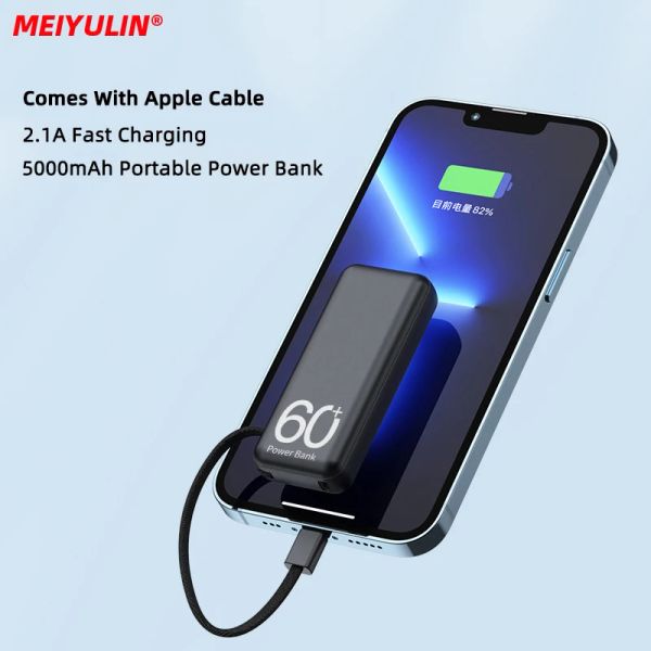 Scarpe 5000Mah mini caricatore veloce alimentatore portatile batteria ausiliaria esterna cavi integrati di tipo C micro per iPhone xiaomi samsung