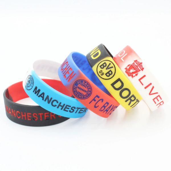 Bracelets 1pc nova banda de futebol de largura Silicone braceletsbangles nacional time de futebol pulseira desbossada homens homens presentes sh363