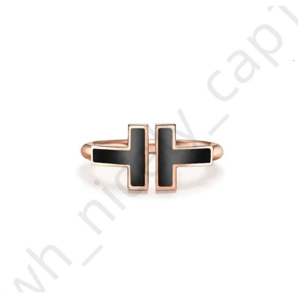 Tiffanyringly Designer Classic Open Double T Ring Couple Ring 925 Sterling Silver Ring Trend Fashion Trend Coppia Anniversario T Ring Love Ring Christmas 881