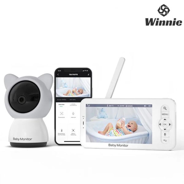 Monitor 5 pollici ad alta definizione baby monitor monitor wireless wifi baby care fotocamera ninna nanna a cronometra