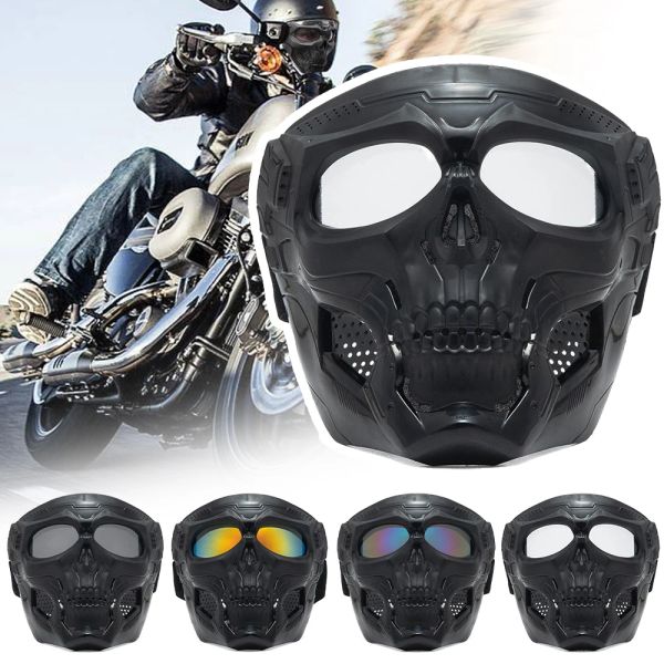 Maschere in bicicletta colorate occhiali da motocicletta maschera per teschio per esterno Maschera full Mask Full Mask Paintball Game Tactical Protective Helmet Mask