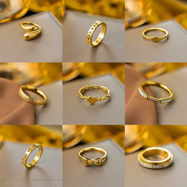 Atteggiamento serio nei confronti della vita Ring Good All Body Ring per le donne Minimalista alla moda e personalizzato con anelli originali del carrello