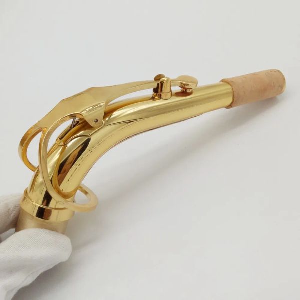 Saxofone novo instrumento profissional de saxofone de gola saxofone de latão de laca