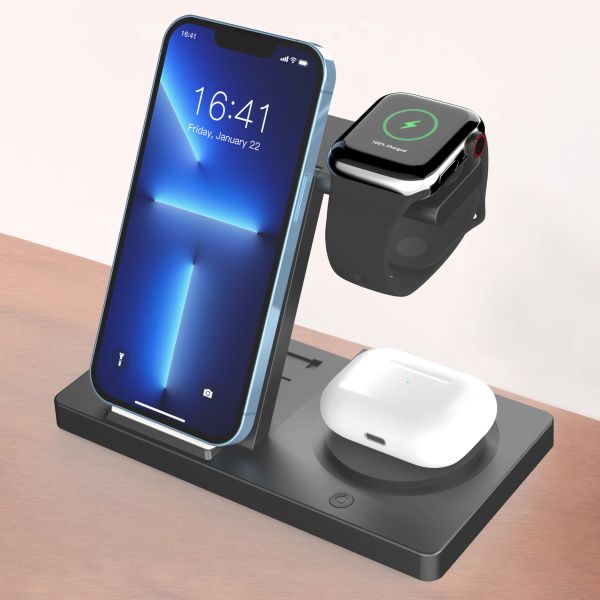Chargers 3 in 1 Caricatore wireless per iPhone X XS 14 13 12 11 AirPods Pro Apple Watch /Samsung S23 Galaxy Watch Qi Fast Charging Station