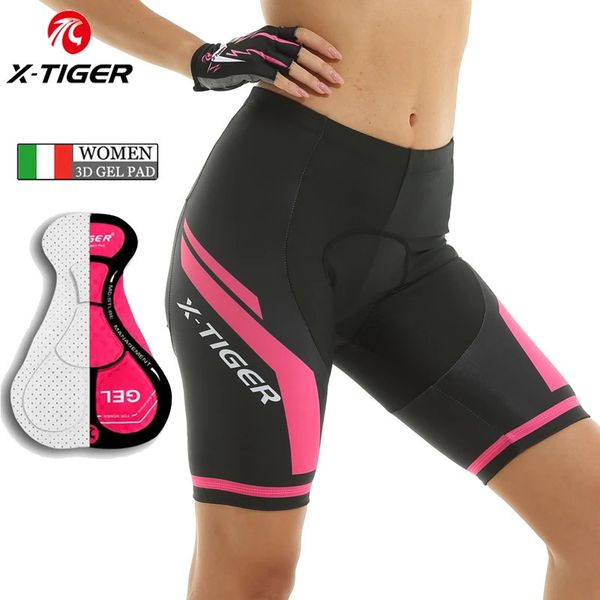 Short per ciclismo da donna X-Tiger Shorts 3D in gel di silice imbottito shock a prova di mountain per mountain bike mutande per biciclette in bicicletta 240417