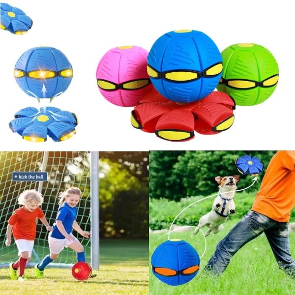 Giocattoli giocattoli per cani da pip che volavano palla da piattino magico deformazione UFO giocattoli per cani sportivi per esterni Equipaggiamento per bambini