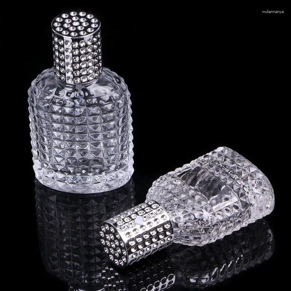Garrafas de armazenamento atomizador de vidro transparente garrafa de enchir reabastecida para queda cosmética de perfume