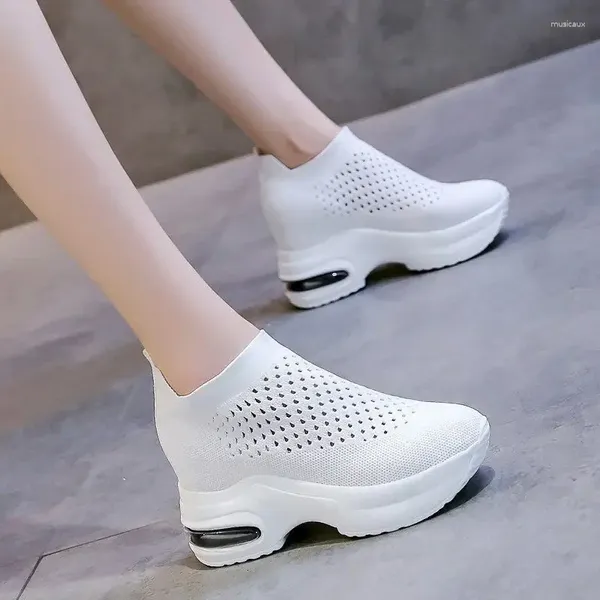 Scarpe casual Net Women's Breable Sneaker Platform comoda da donna comoda spicchi leggeri vulcanizzati scivolano su zapatillas