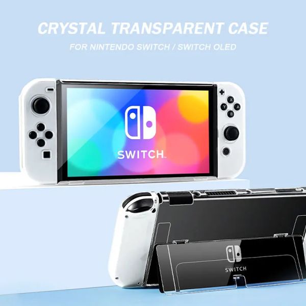 Caso Case trasparente per PC duro per Nintendo Switch OLED Game Console Controller Controller Shell Crystal Clear Protective Cover