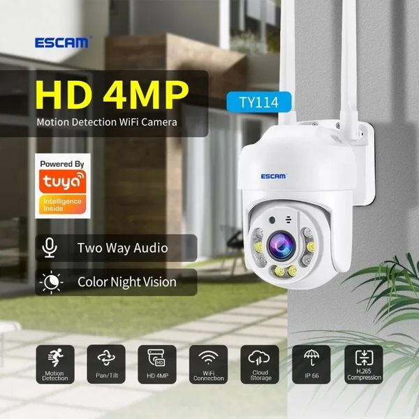 8MP 4K WiFi IP -Kamera Outdoor -Sicherheits -Nachtsicht 1080p Wireless Videoüberwachung Kameras menschliche Erkennung von ICSEE TY114