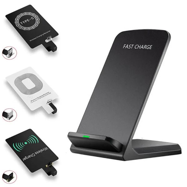 Chargers 15W qi Wireless Charger Stand Kit Charging Adapter Receiver Bobina para iPhone5 5S 6 7 8 11 12 13 Samsung S20 S10 S9 S8 S6 Xiaomi