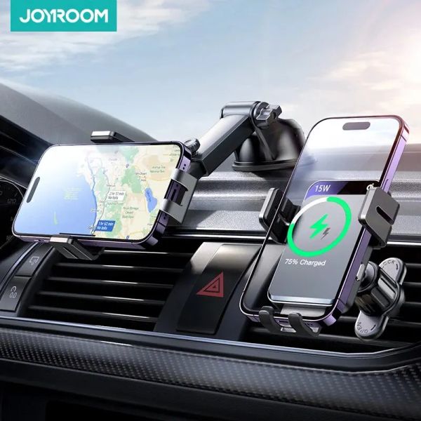 Chargers Joyroom Qi drahtloser Schnellladelefonhalter Mount Autoclamping Ausrichtung Windschutzscheibe Dashboard -Auto -Ladegerät für iPhone Samsung