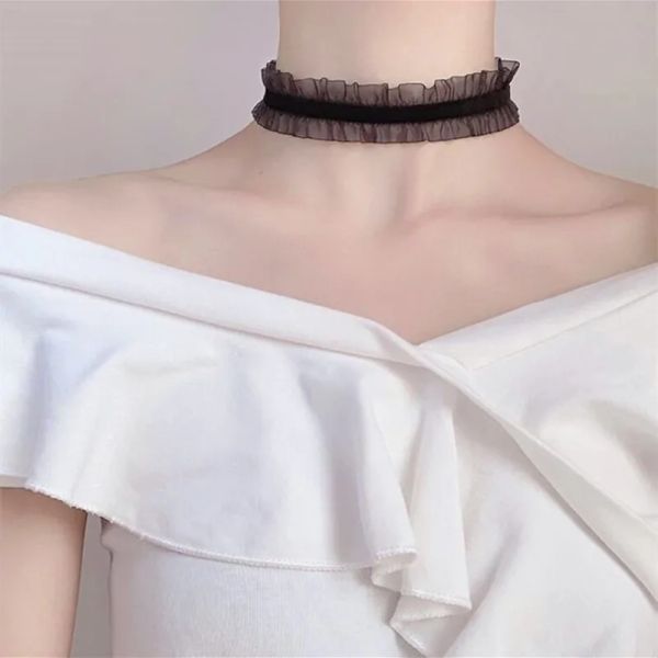 Collane girocollo di pizzo corto Nekclace for Women Girl Black White Color Fashion Calco romantico Regalo per il collo all'ingrosso di gioielli all'ingrosso