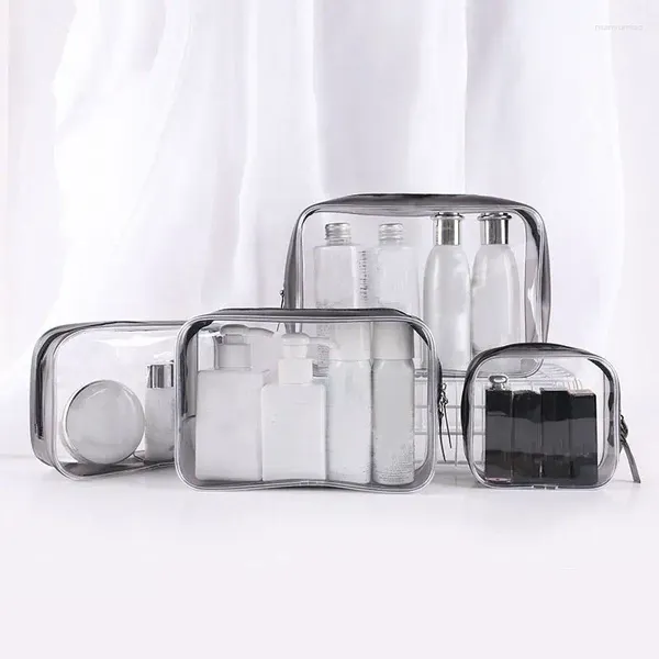 Aufbewahrungstaschen Transparent Kosmetikbeutel tragbare wasserdichte PVC-Handtoilette von Hand gehaltene Reisepflege