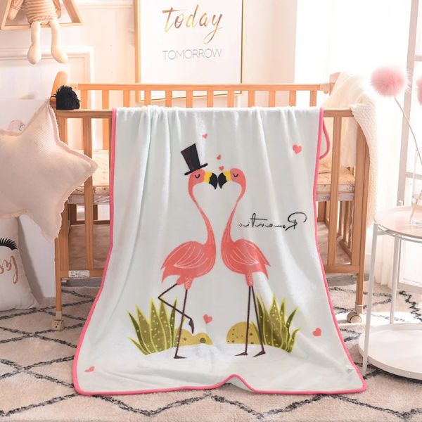 Set inverno Flanello Flamingo Minky Minky Fluffy Cartoon Animal Fox Fox Baby Kids Coppate Copertina Trapunta di divano Cover Cover Bebe Deken Bebe Deken