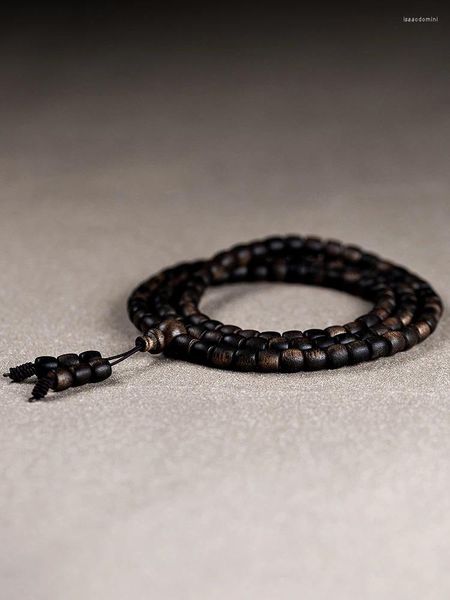 Orecchini di collana impostati di alta qualità nove punti immerso nel brunei olio nero vecchia agarwood barile perle femminile maschile Buddha