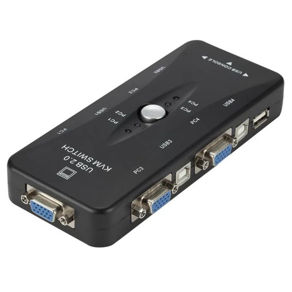 Nuovo uno per quattro porte USB2.0 switch KVM OEM Funzione di monitoraggio automatico Supporto Hot Swap 1. per Switch KVM porta KVM USB2.0