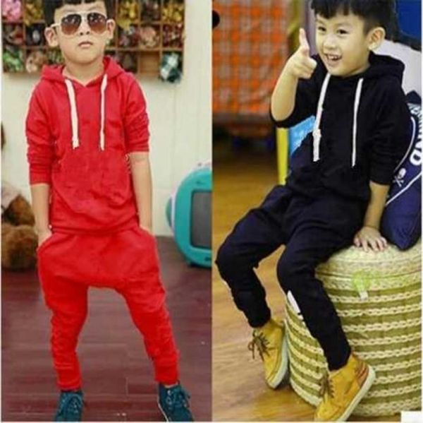 Shippi Brand New Autumn Tracksuit Kids Capuzes de roupas do conjunto de roupas infantis de terno para meninos meninas moletomshirtpants FLEECE9876199