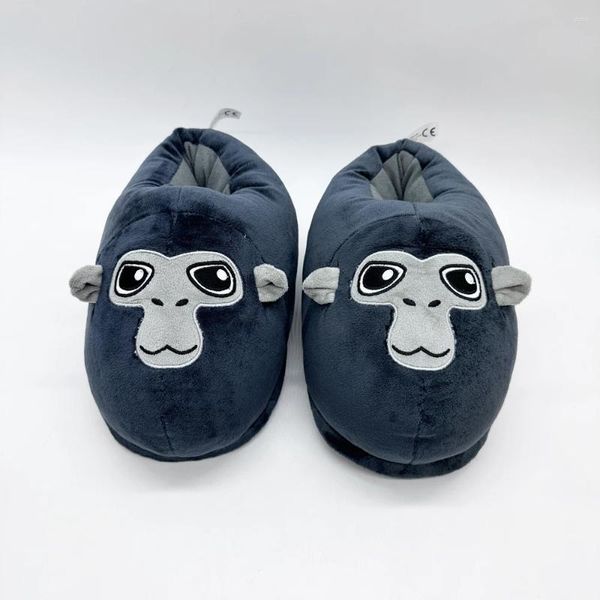 Pantofole Polychrome Gorilla Tag Monke Patch Plush Donne Schere comode e calde Scarpe di alta qualità