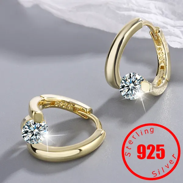 Brincos carimbo de orelha de arco 925 cristais de prata esterlina brincos simples para mulheres casamentos designer de luxo de zircão jóias frete grátis