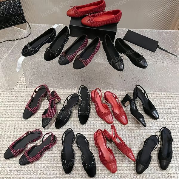 Frauen Sandalkleidschuhe Ballett flach Leder Dicke Slingbacks High Heels Schwarze Patchwork Rückengurt sexy Bar Party Frauen klobige Schuhe Schnallen Absätze