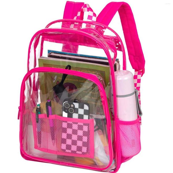 Rucksack klarer schwerer Durchgang durch transparente Büchertasche - Rose Red