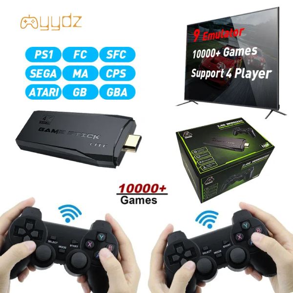 Konsolen Videospielkonsolen 4K HD Wireless Controller Game Stick 128G gebaut 20000 Spiele Urlaub Party Kinder Weihnachtsgeschenke