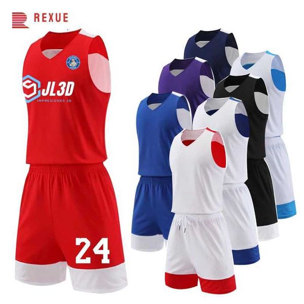 Os fãs superem camisetas de camisetas de grandes dimensões Jersey de basquete reversível