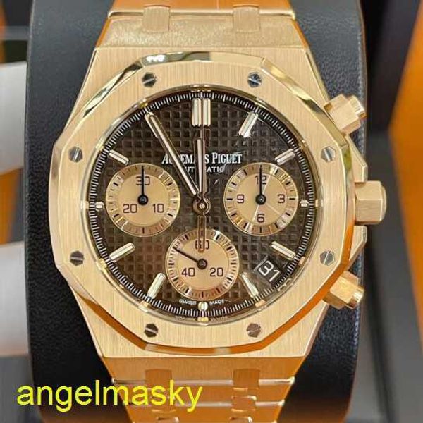 Ladies 'AP Wrist Watch Oak Royal Oak 26239Or Bandeja de café 18K Case de ouro rosa Automático Mechanical Men's Swiss Watch Luxury Medange 41mm