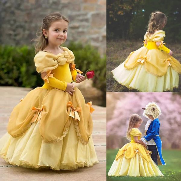 Anzüge 410 Jahre Schneeweiß -Prinzessin Kleid Fantasie Blume Rollenspiel Kleidung Halloween Karneval Schnee Königin Kostümkleid für Mädchen