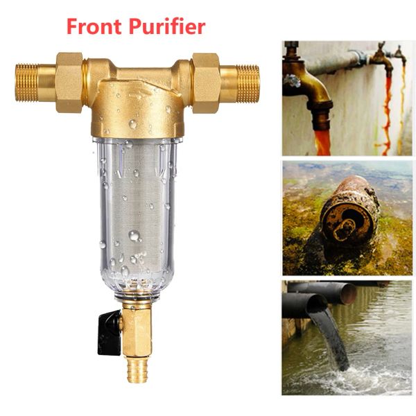 Reinigungsmittel Praktische Wasserhähne vordere Purifikatorfilter Warmwasserbereiter Präfilterkupfer -Hardware -Werkzeug Home Kitchen Tap Supplies