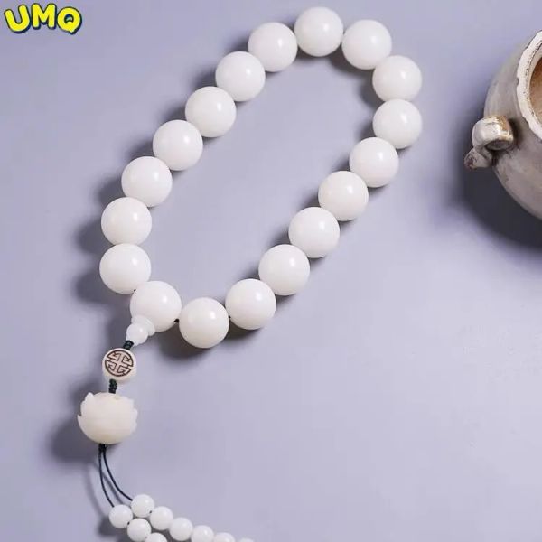 Strands Natural White Bodhi Bodhi Radice Bracciale femminile 108 Buddha Perline semplici perle di preghiera Catena