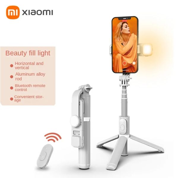 Управление xiaomi Portable Selfie Stick Смартфоны смарт -телефоны Телескопическая стойка с полюсом с заливкой затворы пульт дистанционного управления Bluetooth