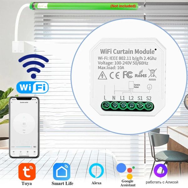 Steuerung Tuya Smart WiFi Vorhangmodul Blindschalter für Roller Shutter Elektromotor Smart Life App Control Arbeit mit Alexa Google Home