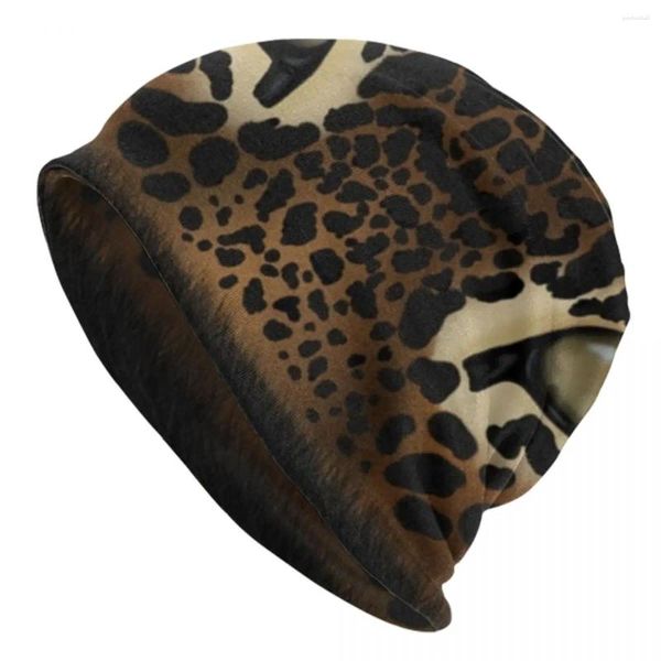 Berets Leopard Eyes Beanie Cap Unisex Winter Cheate Bonnet Homme вязаные шляпы мода на открытая кожа с кожей животные печать шапочки для