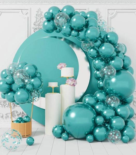 Decorazione per feste 82 pezzi Chrome Chrome Green Green Confetti Balloon Kit Arch Garland Arch per compleanno Baby Shower