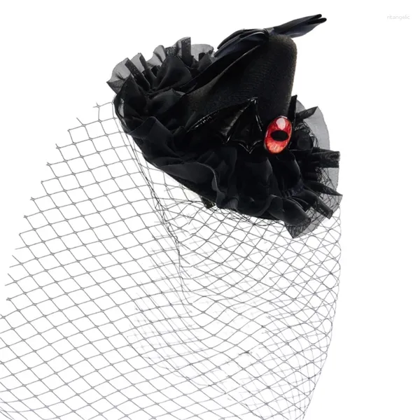 Berets Medieval EyeVeil Fearting Hat Hatpin