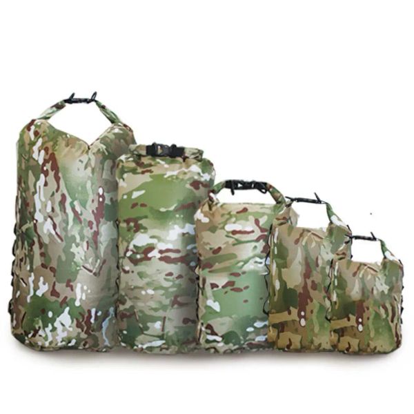 Bolsas camuflagem de mochila à prova d'água portátil esporte portátil saco de rafting rio River Rasting Balde de balde seco 3L 5L 10L 20L 35L