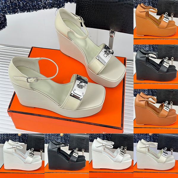 Zeppe estive pantofole piattaforma con tacchi alti donne da donna leva da donna esterno scarpe coccole di zoccolo in stile vintage in stile vintage grande sandali casual sandali casual taglia 35-42