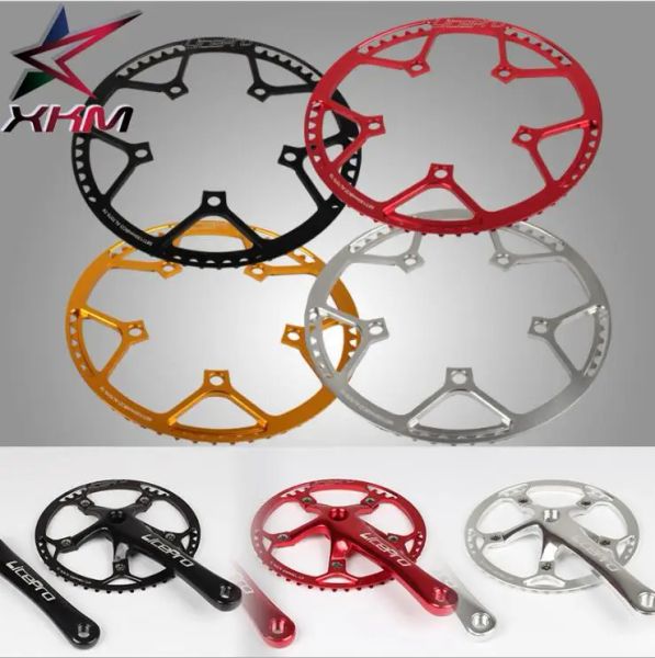 Parti litepro velocità singola 130bcd bici pieghevole a manovella bmx a catena 45t/47t/53t/56t/58t AL7075 ruota a catena 170 mm anello