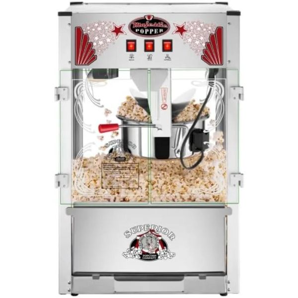 Macher Superior Popcorn Majestic Popcorn Machine Commercial Style Popcorn Popper -Maschinemakes ca.7,5 Gallonen pro Charge (16 Unzen).