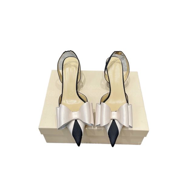 2024 Sandálias de salto alto da primavera/verão exclusivas Design de moda de seda personalizadas de 6,5 cm de salto de estilete para uso diário com sapatos femininos casuais e caixa original.