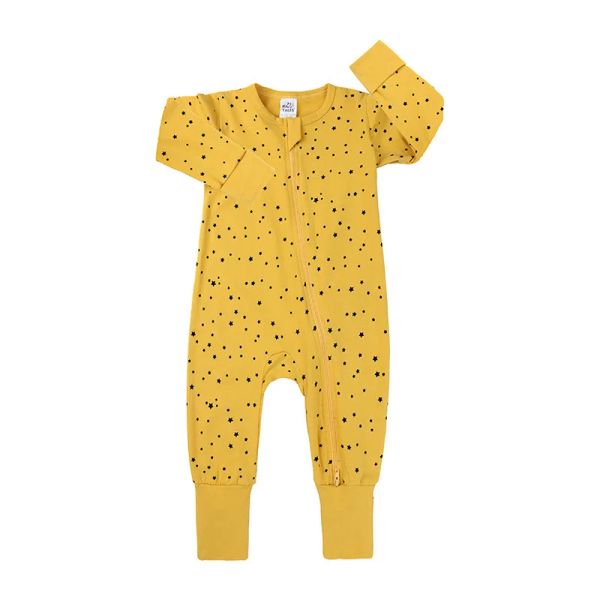 One-Pieces-Körperanzüge für Säuglinge Mädchen Nachtwäsche Strampler Neugeborenen Jungen Langarm Pyjama Baumwollkleidung ein Stück Baby Overalls 0 bis 24 Monate