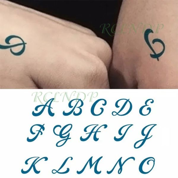 Tatuagens impermeabilizadas tatuagens temporárias capital letras inglesas letras alfabetes tatuagem palavra ao pz adesivos tatuagens tatuagens falsas flash