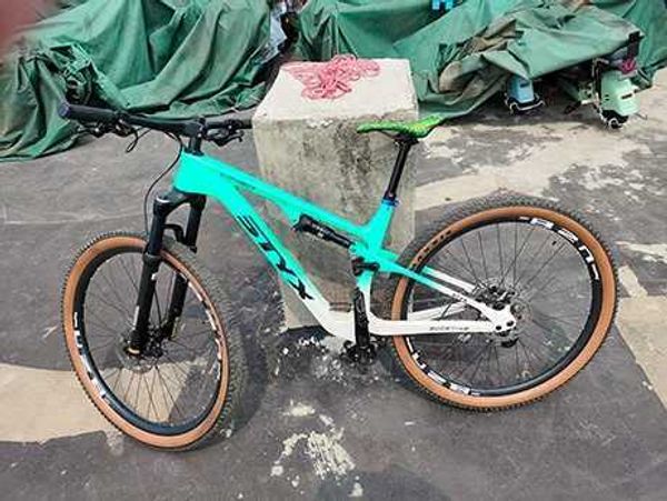 Fahrräder 29 Zoll Kohlefaser Vollaufhängungsfahrrad 17,5 Zoll Mountainbike 14 kg Shimano 6100 Scheibenbremse (Rdbike DIY -Baugruppe) Y240423